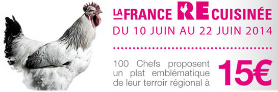 Du 10 au 22 juin 2014, découvrez des assiettes emblématiques de terroir à partir de 15 euros dans 106 restaurants grâce à La France (re)cuisinée d'Alain Ducasse